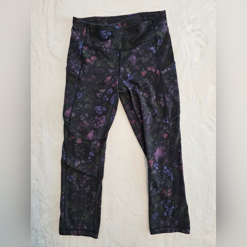 Lululemon Speed Up Crop 6 Frozen Flourish Multi